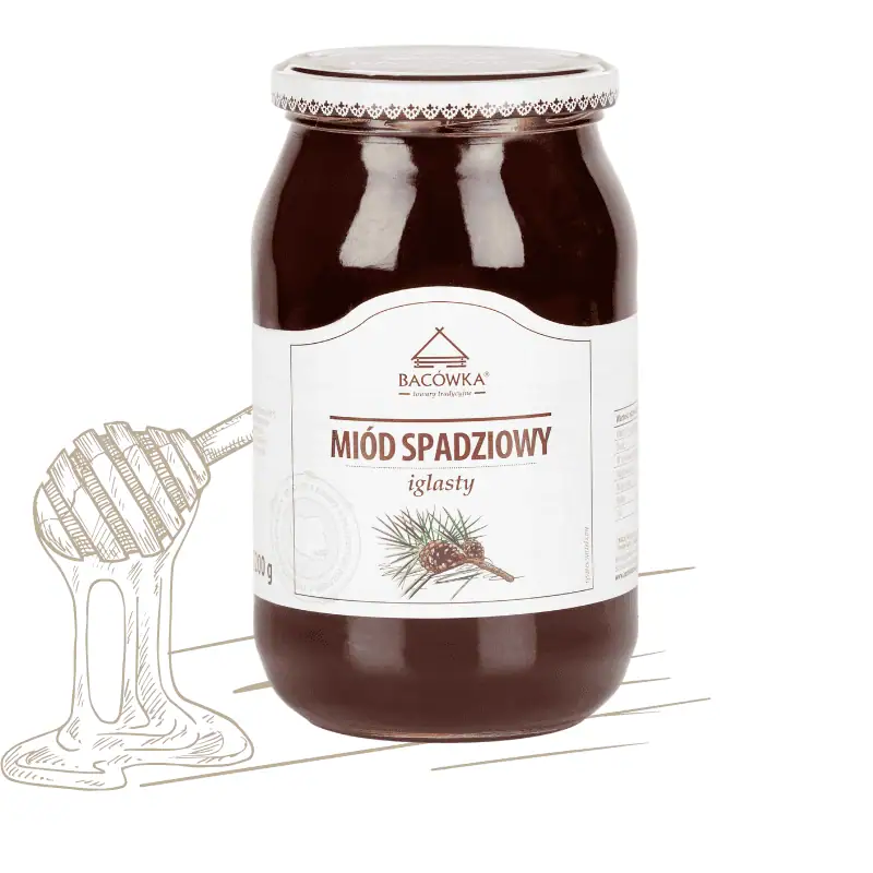 Miód spadziowy iglasty 1200g BACÓWKA Miód spadziowy iglasty 1200g BACÓWKA