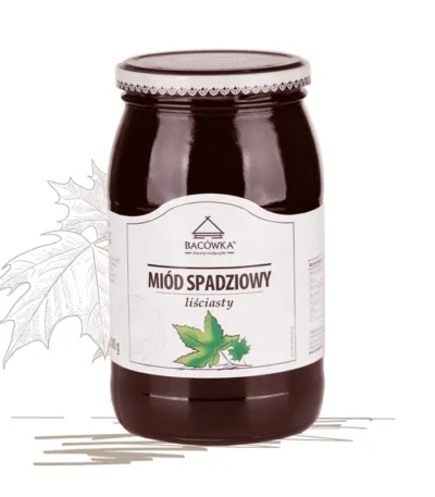 Miód spadziowy liściasty 1200g BACÓWKA