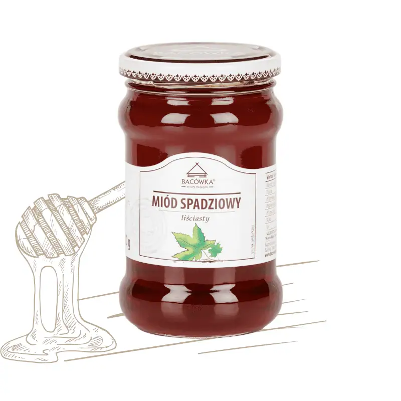 Miód spadziowy liściasty 400g BACÓWKA Miód spadziowy liściasty 400g BACÓWKA