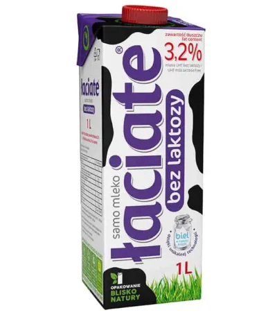 Mleko Łaciate bez laktozy 3,2% 1l MLEKPOL
