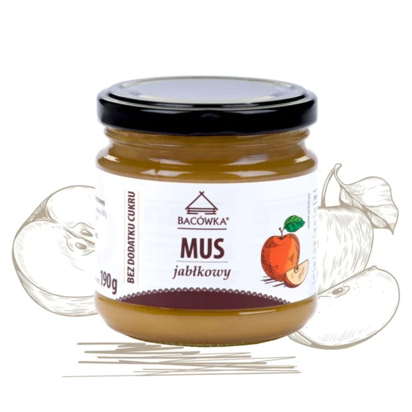 Mus jabłkowy bez dodatku cukru 190g BACÓWKA