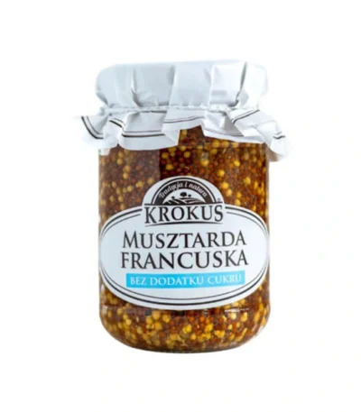 Musztarda francuska bez dodatku cukru 185g KROKUS
