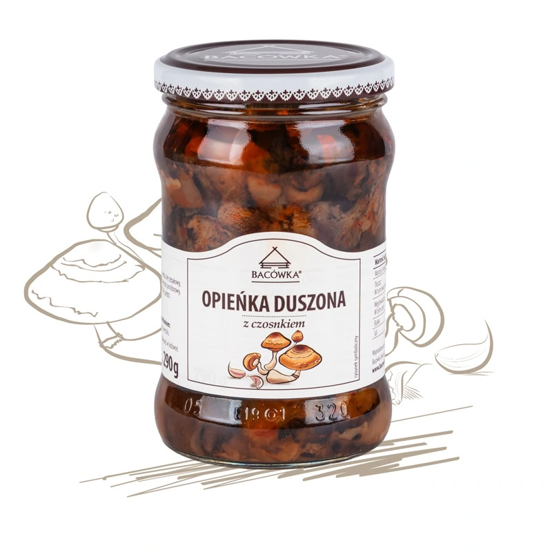Opieńka duszona z czosnkiem 290g BACÓWKA Opieńka duszona z czosnkiem 290g BACÓWKA