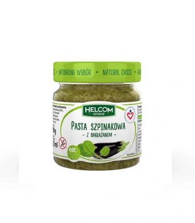 Pasta szpinakowa z bakłażanem 190g HELCOM
