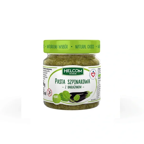 Pasta szpinakowa z bakłażanem 190g HELCOM