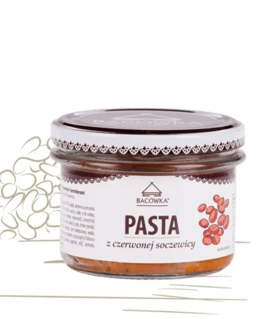 Pasta z czerwonej soczewicy z suszonymi pomidorami 180g BACÓWKA