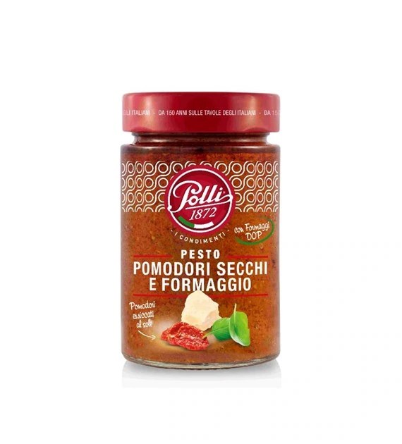 Pesto Pomodori e Formaggio z suszonych pomidorów i sera Grana Padano 190g POLLI Pesto Pomodori e Formaggio z suszonych pomidorów i sera Grana Padano 190g POLLI