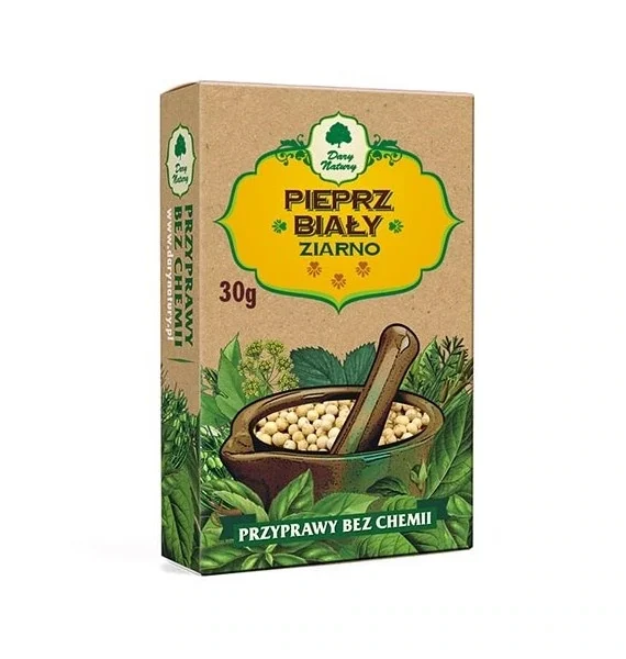 Pieprz biały ziarnisty 30g DARY NATURY