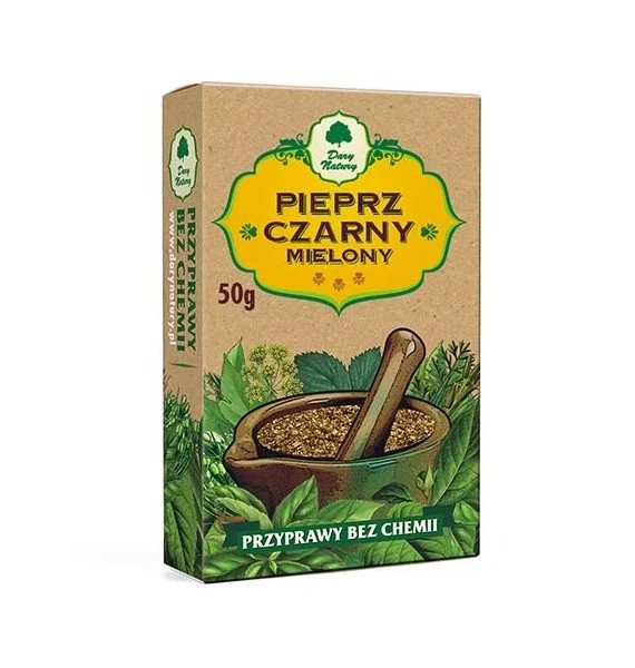 Pieprz czarny mielony 50g DARY NATURY