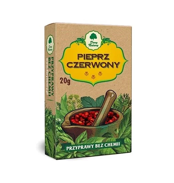 Pieprz czerwony ziarnisty 20g DARY NATURY