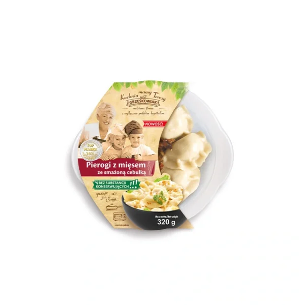 Pierogi z mięsem ze smażoną cebulką 320g GRZEŚKOWIAK