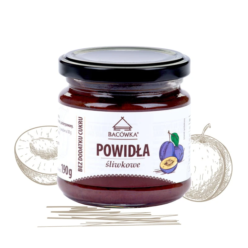 Powidła śliwkowe bez dodatku cukru 190g BACÓWKA Powidła śliwkowe bez dodatku cukru 190g BACÓWKA