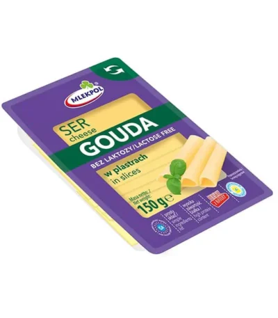 Ser Gouda bez laktozy plastry 150g MLEKPOL