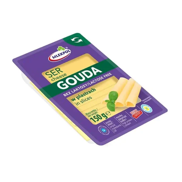 Ser Gouda bez laktozy plastry 150g MLEKPOL
