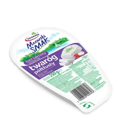 Twaróg bez laktozy półtłusty klinek 250g MAZURSKI SMAK