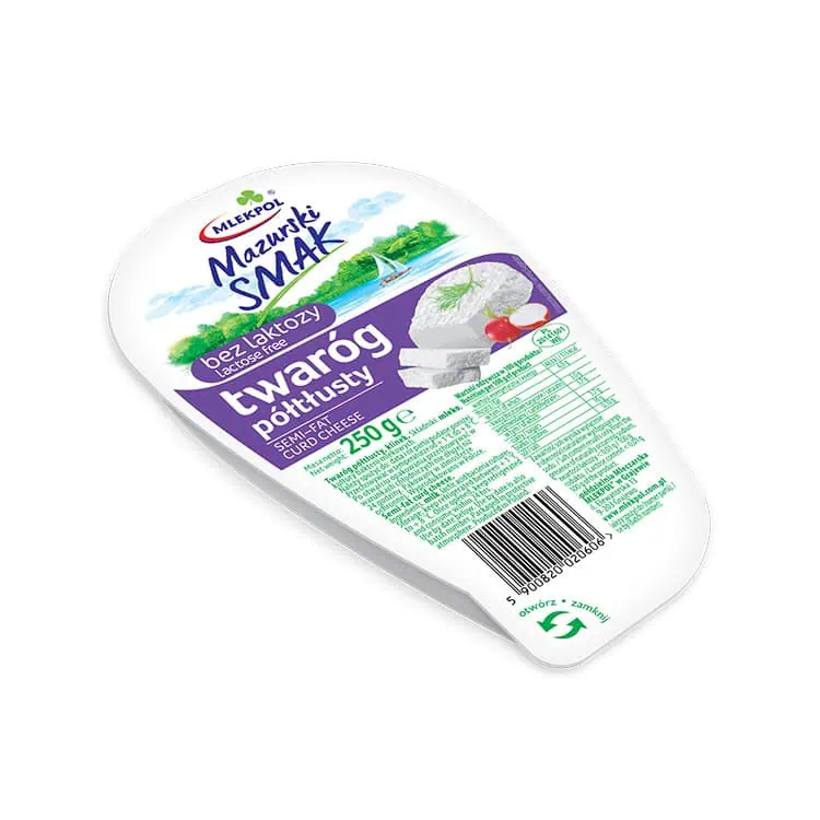 Twaróg bez laktozy półtłusty klinek 250g MAZURSKI SMAK Twaróg bez laktozy półtłusty klinek 250g MAZURSKI SMAK