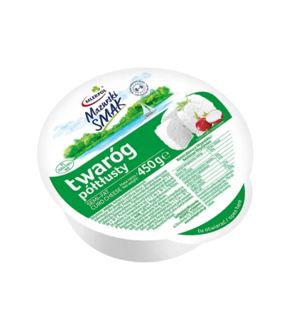 Twaróg półtłusty krążek 450g MAZURSKI SMAK