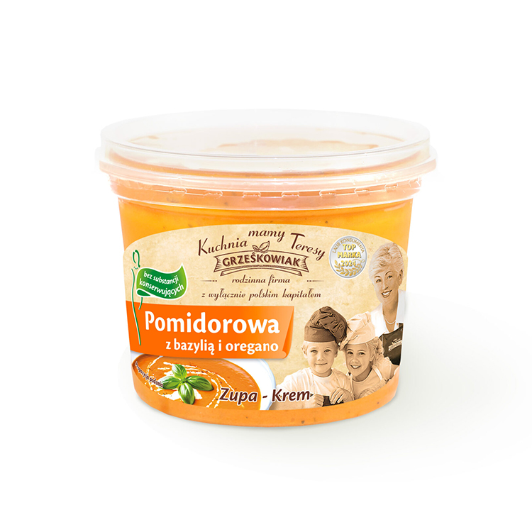 Zupa krem pomidorowa z bazylią i oregano 450g GRZEŚKOWIAK Zupa krem pomidorowa z bazylią i oregano 450g GRZEŚKOWIAK