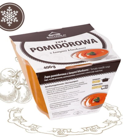 Zupa pomidorowa z lanymi kluskami 400g BACÓWKA