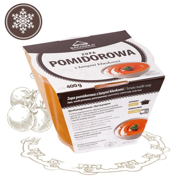 Zupa pomidorowa z lanymi kluskami 400g BACÓWKA